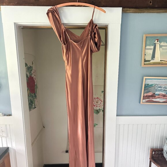 Reformation Ronda Silk Praline Dress Size 4 - Picture 2 of 4